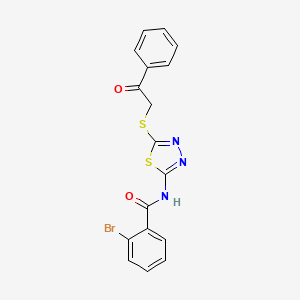 molecular formula C17H12BrN3O2S2 B3664526 2-bromo-N-{5-[(2-oxo-2-phenylethyl)sulfanyl]-1,3,4-thiadiazol-2-yl}benzamide 