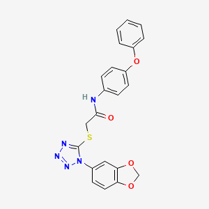 2-[1-(1,3-benzodioxol-5-yl)tetrazol-5-yl]sulfanyl-N-(4-phenoxyphenyl)acetamide