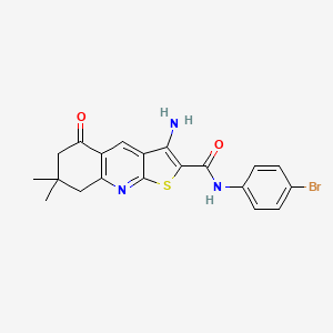 3-AMINO-N-(4-BROMOPHENYL)-7,7-DIMETHYL-5-OXO-5H,6H,7H,8H-THIENO[2,3-B]QUINOLINE-2-CARBOXAMIDE