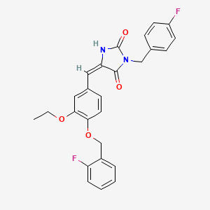 5-{3-ethoxy-4-[(2-fluorobenzyl)oxy]benzylidene}-3-(4-fluorobenzyl)-2,4-imidazolidinedione