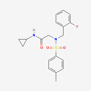 molecular formula C19H21FN2O3S B3664599 N-cyclopropyl-N~2~-(2-fluorobenzyl)-N~2~-[(4-methylphenyl)sulfonyl]glycinamide 