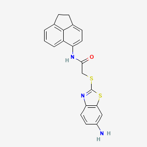 molecular formula C21H17N3OS2 B3664601 2-[(6-amino-1,3-benzothiazol-2-yl)thio]-N-(1,2-dihydro-5-acenaphthylenyl)acetamide 