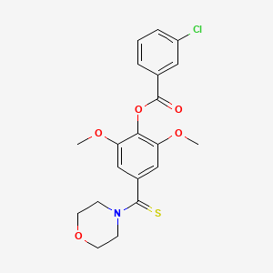 2,6-Dimethoxy-4-(morpholin-4-ylcarbonothioyl)phenyl 3-chlorobenzoate