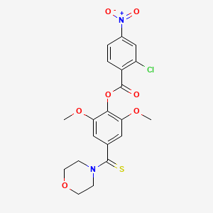 molecular formula C20H19ClN2O7S B3664620 [2,6-Dimethoxy-4-(morpholine-4-carbothioyl)phenyl] 2-chloro-4-nitrobenzoate 