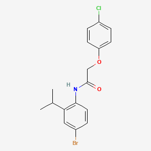 molecular formula C17H17BrClNO2 B3664634 N-[4-bromo-2-(propan-2-yl)phenyl]-2-(4-chlorophenoxy)acetamide 