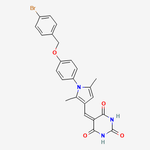 5-[(1-{4-[(4-bromobenzyl)oxy]phenyl}-2,5-dimethyl-1H-pyrrol-3-yl)methylidene]pyrimidine-2,4,6(1H,3H,5H)-trione