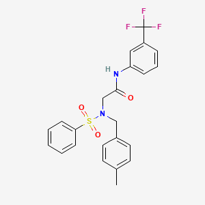 molecular formula C23H21F3N2O3S B3664676 N~2~-(4-methylbenzyl)-N~2~-(phenylsulfonyl)-N~1~-[3-(trifluoromethyl)phenyl]glycinamide 