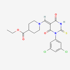 ethyl 1-{[1-(3,5-dichlorophenyl)-4,6-dioxo-2-thioxotetrahydro-5(2H)-pyrimidinylidene]methyl}-4-piperidinecarboxylate