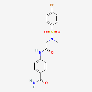 4-({N-[(4-bromophenyl)sulfonyl]-N-methylglycyl}amino)benzamide