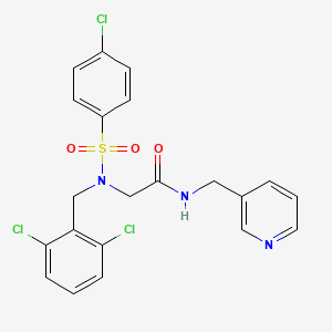 molecular formula C21H18Cl3N3O3S B3664717 N~2~-[(4-chlorophenyl)sulfonyl]-N~2~-(2,6-dichlorobenzyl)-N-(pyridin-3-ylmethyl)glycinamide 