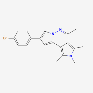 molecular formula C19H18BrN3 B3664734 11-(4-bromophenyl)-3,4,5,7-tetramethyl-4,8,9-triazatricyclo[7.3.0.02,6]dodeca-1(12),2,5,7,10-pentaene 