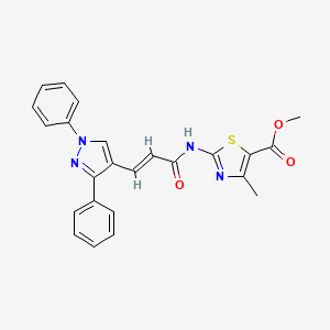 methyl 2-{[3-(1,3-diphenyl-1H-pyrazol-4-yl)acryloyl]amino}-4-methyl-1,3-thiazole-5-carboxylate