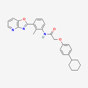 molecular formula C27H27N3O3 B3664749 2-(4-Cyclohexylphenoxy)-N-(2-methyl-3-{[1,3]oxazolo[4,5-B]pyridin-2-YL}phenyl)acetamide 