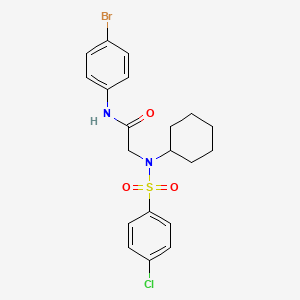 molecular formula C20H22BrClN2O3S B3664810 N~1~-(4-bromophenyl)-N~2~-[(4-chlorophenyl)sulfonyl]-N~2~-cyclohexylglycinamide 