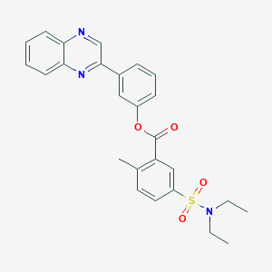 3-(2-quinoxalinyl)phenyl 5-[(diethylamino)sulfonyl]-2-methylbenzoate