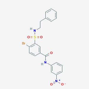 4-bromo-N-(3-nitrophenyl)-3-{[(2-phenylethyl)amino]sulfonyl}benzamide