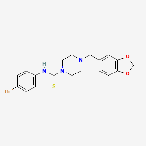 molecular formula C19H20BrN3O2S B3664875 4-(1,3-benzodioxol-5-ylmethyl)-N-(4-bromophenyl)piperazine-1-carbothioamide 