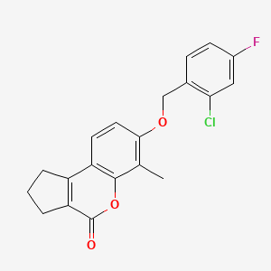 molecular formula C20H16ClFO3 B3664889 7-[(2-chloro-4-fluorobenzyl)oxy]-6-methyl-2,3-dihydrocyclopenta[c]chromen-4(1H)-one 