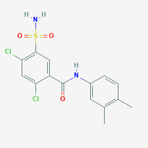 molecular formula C15H14Cl2N2O3S B3664967 5-(aminosulfonyl)-2,4-dichloro-N-(3,4-dimethylphenyl)benzamide 