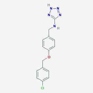 B366497 N-[[4-[(4-chlorophenyl)methoxy]phenyl]methyl]-2H-tetrazol-5-amine CAS No. 341008-58-0