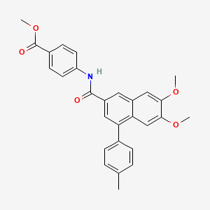 molecular formula C28H25NO5 B3664993 methyl 4-{[6,7-dimethoxy-4-(4-methylphenyl)-2-naphthoyl]amino}benzoate 