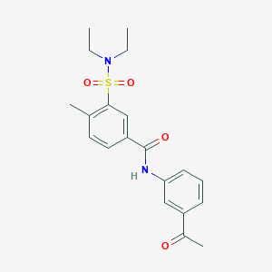 molecular formula C20H24N2O4S B3664998 N-(3-acetylphenyl)-3-[(diethylamino)sulfonyl]-4-methylbenzamide 