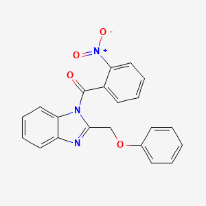 molecular formula C21H15N3O4 B3665017 1-(2-NITROBENZOYL)-2-(PHENOXYMETHYL)-1H-1,3-BENZODIAZOLE 