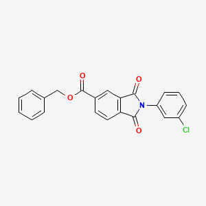 molecular formula C22H14ClNO4 B3665101 benzyl 2-(3-chlorophenyl)-1,3-dioxo-5-isoindolinecarboxylate 