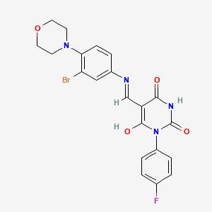 5-({[3-bromo-4-(4-morpholinyl)phenyl]amino}methylene)-1-(4-fluorophenyl)-2,4,6(1H,3H,5H)-pyrimidinetrione