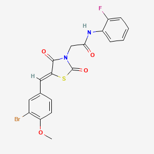 molecular formula C19H14BrFN2O4S B3665135 2-[(5Z)-5-(3-bromo-4-methoxybenzylidene)-2,4-dioxo-1,3-thiazolidin-3-yl]-N-(2-fluorophenyl)acetamide 