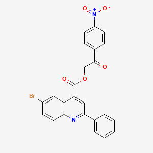 molecular formula C24H15BrN2O5 B3665143 2-(4-nitrophenyl)-2-oxoethyl 6-bromo-2-phenyl-4-quinolinecarboxylate 