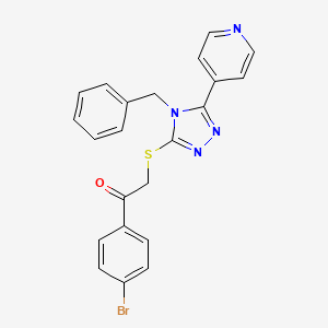 molecular formula C22H17BrN4OS B3665152 2-{[4-benzyl-5-(pyridin-4-yl)-4H-1,2,4-triazol-3-yl]sulfanyl}-1-(4-bromophenyl)ethanone 