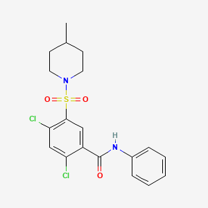 2,4-dichloro-5-(4-methylpiperidin-1-yl)sulfonyl-N-phenylbenzamide