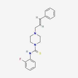 molecular formula C20H22FN3S B3665175 N-(2-fluorophenyl)-4-[(2E)-3-phenylprop-2-en-1-yl]piperazine-1-carbothioamide 