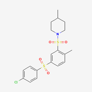 1-[5-(4-Chlorophenyl)sulfonyl-2-methylphenyl]sulfonyl-4-methylpiperidine