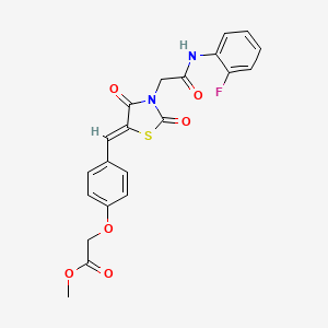 methyl {4-[(Z)-(3-{2-[(2-fluorophenyl)amino]-2-oxoethyl}-2,4-dioxo-1,3-thiazolidin-5-ylidene)methyl]phenoxy}acetate