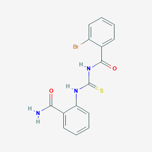 molecular formula C15H12BrN3O2S B3665197 N-({[2-(aminocarbonyl)phenyl]amino}carbonothioyl)-2-bromobenzamide 