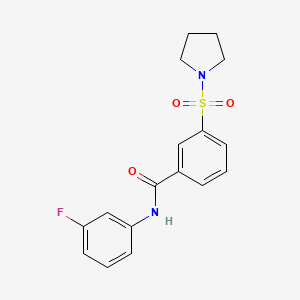 molecular formula C17H17FN2O3S B3665204 N-(3-fluorophenyl)-3-pyrrolidin-1-ylsulfonylbenzamide 