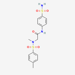 molecular formula C16H19N3O5S2 B3665211 2-(N-METHYL4-METHYLBENZENESULFONAMIDO)-N-(4-SULFAMOYLPHENYL)ACETAMIDE 