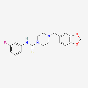 4-(1,3-benzodioxol-5-ylmethyl)-N-(3-fluorophenyl)piperazine-1-carbothioamide