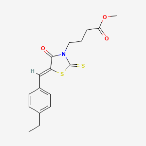 molecular formula C17H19NO3S2 B3665219 methyl 4-[5-(4-ethylbenzylidene)-4-oxo-2-thioxo-1,3-thiazolidin-3-yl]butanoate 