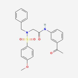 molecular formula C24H24N2O5S B3665237 N-(3-acetylphenyl)-2-[benzyl-(4-methoxyphenyl)sulfonylamino]acetamide 