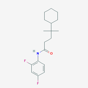 4-cyclohexyl-N-(2,4-difluorophenyl)-4-methylpentanamide