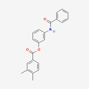 molecular formula C22H19NO3 B3665252 3-(benzoylamino)phenyl 3,4-dimethylbenzoate 