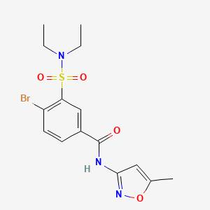 molecular formula C15H18BrN3O4S B3665290 4-bromo-3-(diethylsulfamoyl)-N-(5-methyl-1,2-oxazol-3-yl)benzamide 