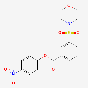 molecular formula C18H18N2O7S B3665311 (4-Nitrophenyl) 2-methyl-5-morpholin-4-ylsulfonylbenzoate 