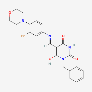 1-benzyl-5-({[3-bromo-4-(4-morpholinyl)phenyl]amino}methylene)-2,4,6(1H,3H,5H)-pyrimidinetrione