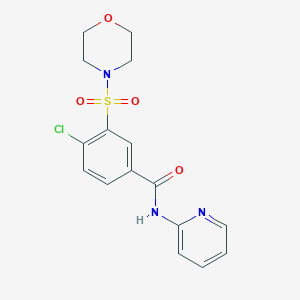 molecular formula C16H16ClN3O4S B3665338 4-chloro-3-morpholin-4-ylsulfonyl-N-pyridin-2-ylbenzamide 