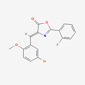 (4Z)-4-[(5-BROMO-2-METHOXYPHENYL)METHYLIDENE]-2-(2-FLUOROPHENYL)-4,5-DIHYDRO-1,3-OXAZOL-5-ONE