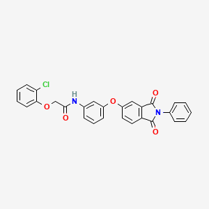 molecular formula C28H19ClN2O5 B3665389 2-(2-chlorophenoxy)-N-{3-[(1,3-dioxo-2-phenyl-2,3-dihydro-1H-isoindol-5-yl)oxy]phenyl}acetamide 